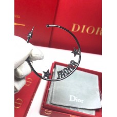 Dior JAdior Retro fekete fém csillaggal díszített aszimmetrikus karikák női kristály fülbevalók