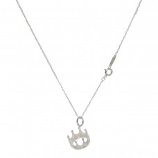Tiffany Crown Charm ezüst női nyaklánc 18 karátos fehérarany HK 41CM