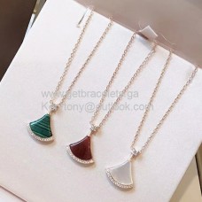 BVLGARI Divas Dream nyaklánc fekete/fehér/piros fehérarannyal és gyémántokkal