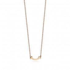 Tiffany T női kis mázas mosolygós arc medál nyaklánc sárgaarany/ezüst másolat