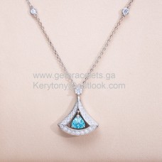 Bvlgari Divas Dream nyaklánc fehérarany pave gyémántokkal és zafírokkal másolattal