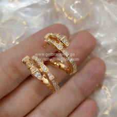 Bvlgari Serpenti Viper fülbevaló rozéarany gyémántokkal