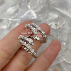 Bvlgari Serpenti Viper fülbevaló fehérarany gyémántokkal