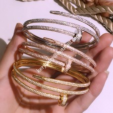 Cartier Juste un Clou karkötő 3 kör alakú gyémántokkal Cool Lady ékszer