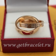 Cartier Love gyűrű rózsaszín arany gyémántokkal