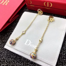 Dior La Petite Tribale gömb alakú medál női csillag-CD aszimmetrikus sárgaréz többszínű gyémántokkal díszített csepp fülbevaló