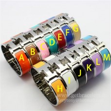 Hermès Clic Clac HH zománc karkötő, többszínű, fehérarany, 18 mm-es ékszer