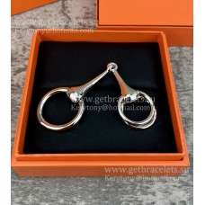 Hermès Mors sálgyűrű/csat fehéraranyban