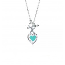 Tiffany Return To Turquoise Love Heart Toggle medál kék zománc ezüst női nyaklánc