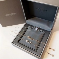 Messika szerencsekarkötő 1 gyémánttal, rozéarany és fehérarany