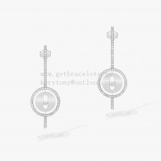 Messika Lucky Move Arrow gyémántokkal díszített fehérarany és rozéarany fülbevaló