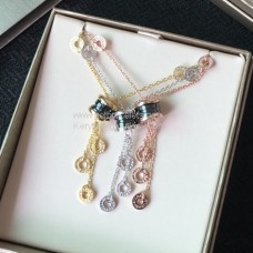 Bvlgari B.zero1 bojtos nyaklánc fekete kerámia gyémántokkal 3 színben luxus