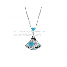 Bvlgari Divas Dream nyaklánc fehéraranyban türkiz ónixszal és pave gyémántokkal