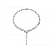 Bvlgari Serpenti nyaklánc 18 karátos fehérarany teljes pave gyémántokkal