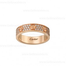 Cartier Love karikagyűrű gyémántokkal kirakott rózsaszín arannyal