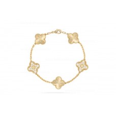 Van Cleef Arpels Alhambra karkötő 5 motívumos sárgaarany gyémántokkal