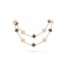 Van Cleef Arpels Alhambra hosszú nyaklánc 20 motívummal, szürke gyöngyház gyémántokkal