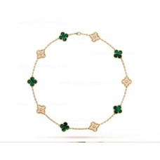 Van Cleef Arpels Perlee Alhambra nyaklánc 10 motívummal gyémántokkal