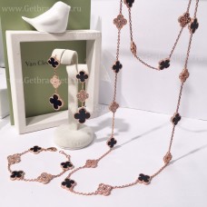  Van Cleef Arpels Alhambra gyémántokkal, ónix szettel