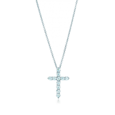 Tiffany kereszt medál gyémántokkal sterling ezüst lánc nyaklánc parti ékszerek nőknek