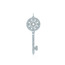 Tiffany Keys Petals kulcstartó medál ezüst nyaklánc gyémántokkal, parti ékszerek nőknek