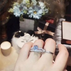 Tiffany keskeny dupla gyűrűkészlet kövezett kristályokkal eladó