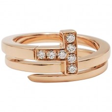 Tiffany Unique Model Tiffany T Rose Gold Square Wrap Ring