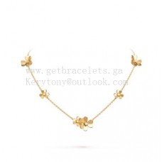 Van Cleef Arpels Frivole nyaklánc 9 virággal gyémántokkal sárgaarany/fehérarany/rozéarany