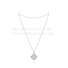 Van Cleef Arpels Magic Alhambra hosszú nyaklánc fehérarany pave gyémántokkal