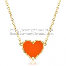 Van Cleef Arpels édes Alhambra szív medál sárgaarany vörös ónix gyöngyházzal