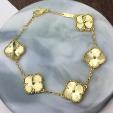 Van Cleef Arpels Alhambra karkötő 5 motívumos guilloch?? sárgaarany