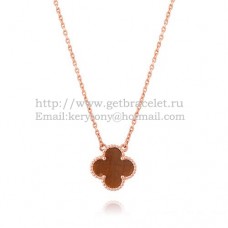 Van Cleef Arpels Alhambra medál rózsaszín arany tigrisszem gyöngyház 15 mm