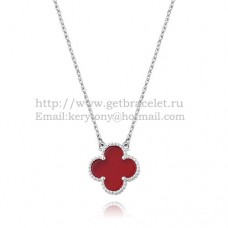 Van Cleef Arpels Alhambra medál fehérarany karneol gyöngyház 15 mm