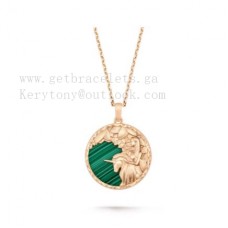 Van Cleef Arpels Zodiaque hosszú nyaklánc Virginis Rose Gold Malachite