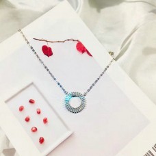 Tiffany kör medál drágakövekkel díszített ezüst/14 karátos sárgaarany nyaklánc ékszer Valentin-napi ajándék